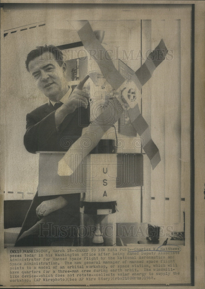 1968 Charles W. Matthews Poses today in his Washington office - Historic Images