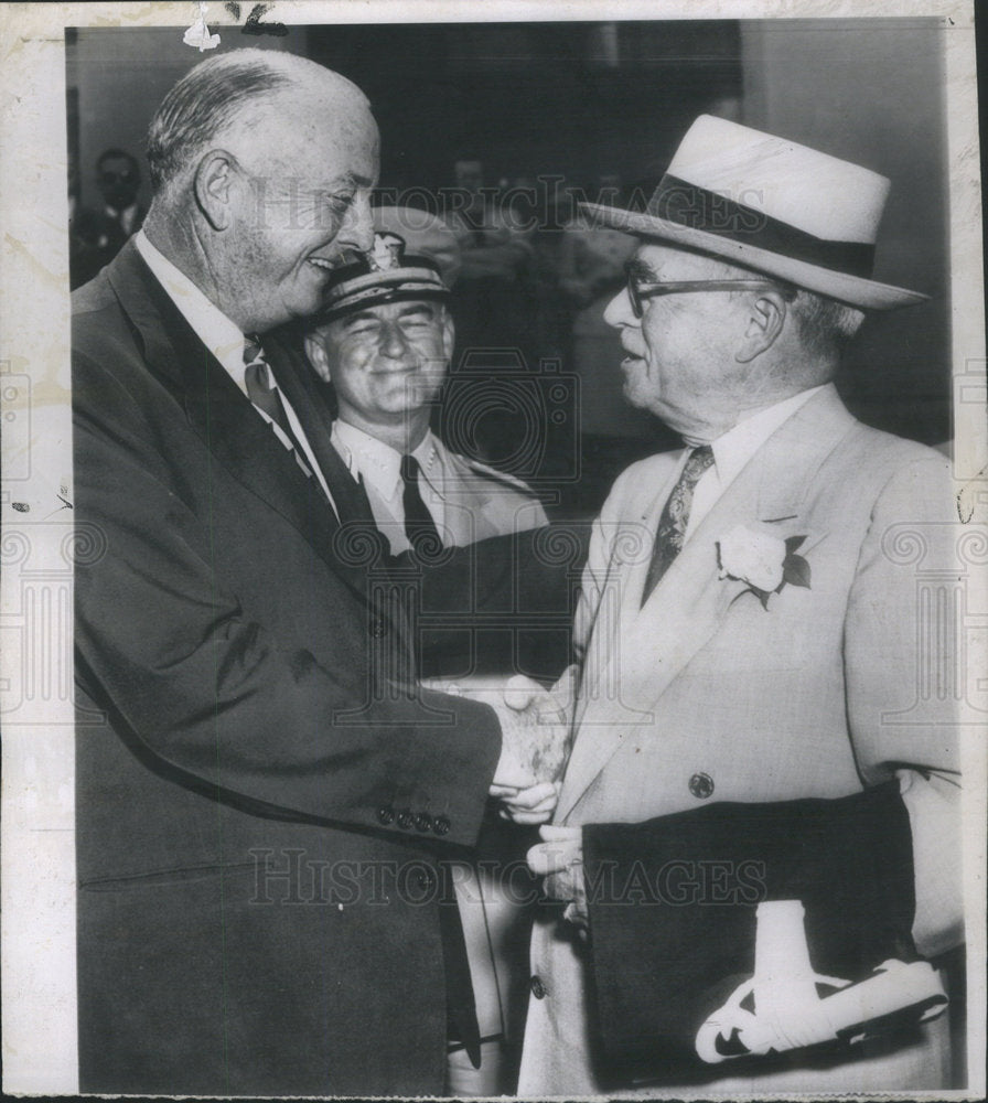 1951 Press Photo Retiring Secretary of the Navy Francis P Matthes Dan A
Kimball - Historic Images