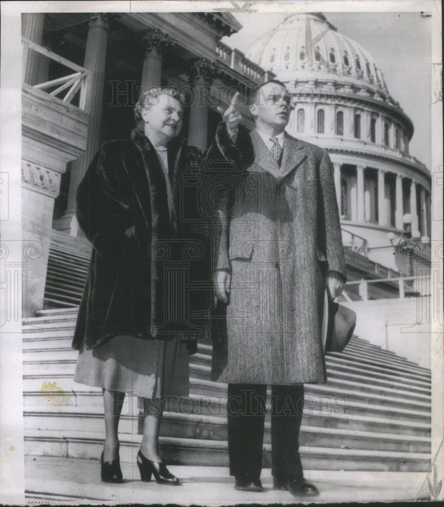 1952 Rep Frances Bolton Mother Son Team At Capitol - Historic Images