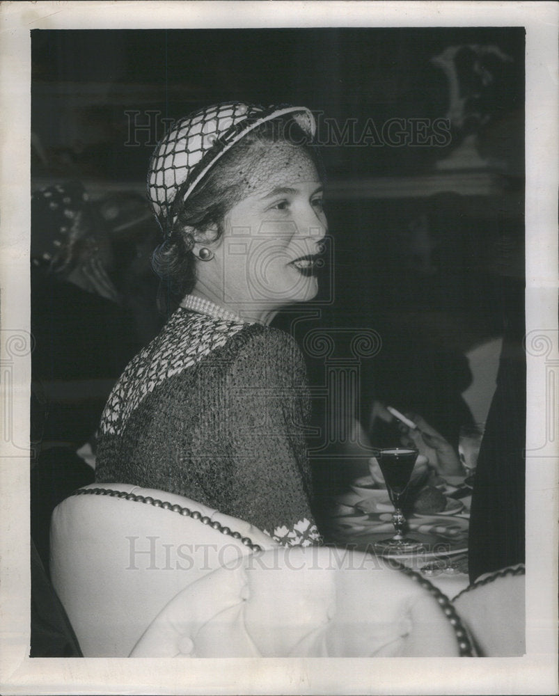 1951 Mrs Hughston McBain at luncheon - Historic Images