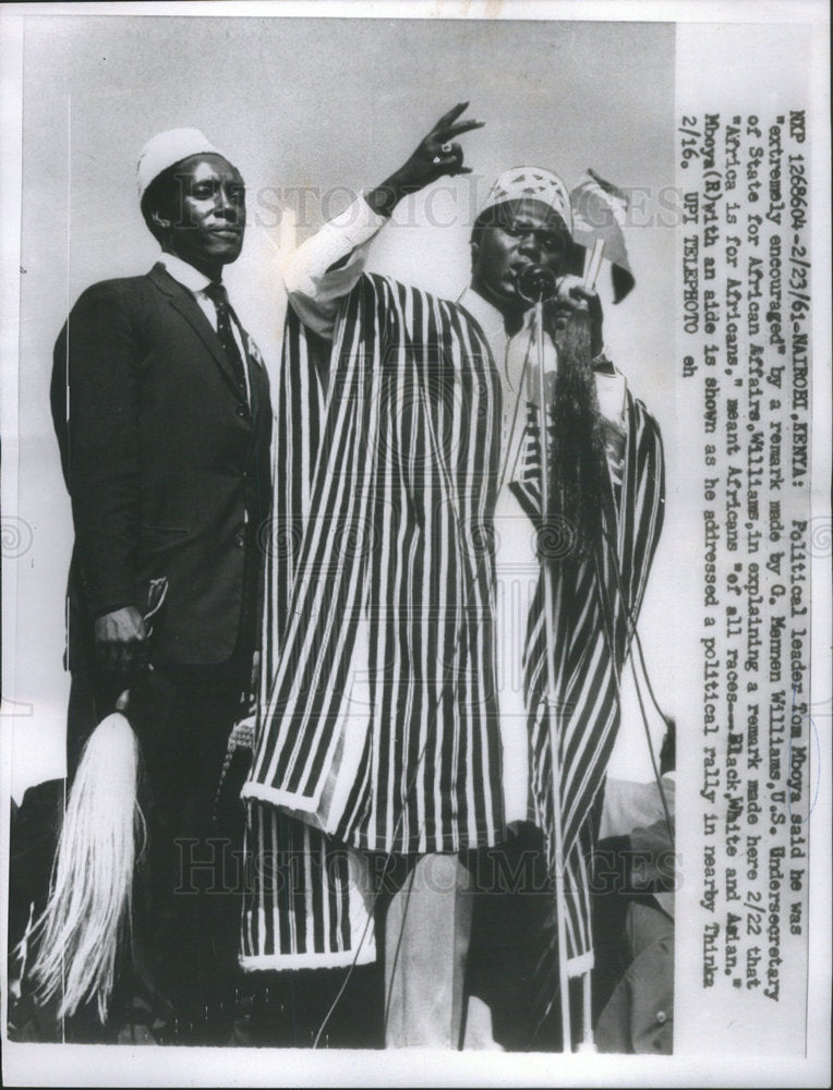 1961 Political leader Tom Mboya with G Mennan Williams at Kenya - Historic Images