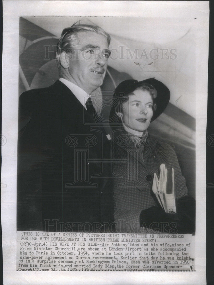 1955 Press Photo Sir Anthony Eden and wife - Historic Images