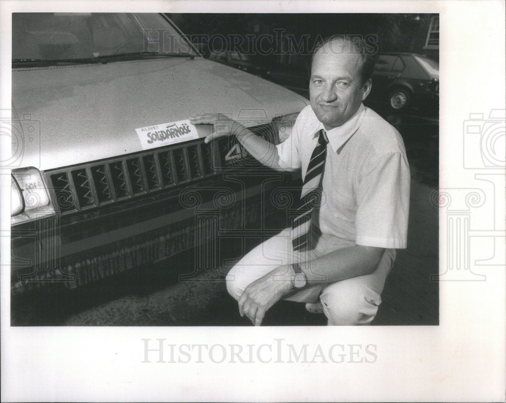 1989 Press Photo Kazlmlerz Maslak Solidarity Trade Union - Historic Images