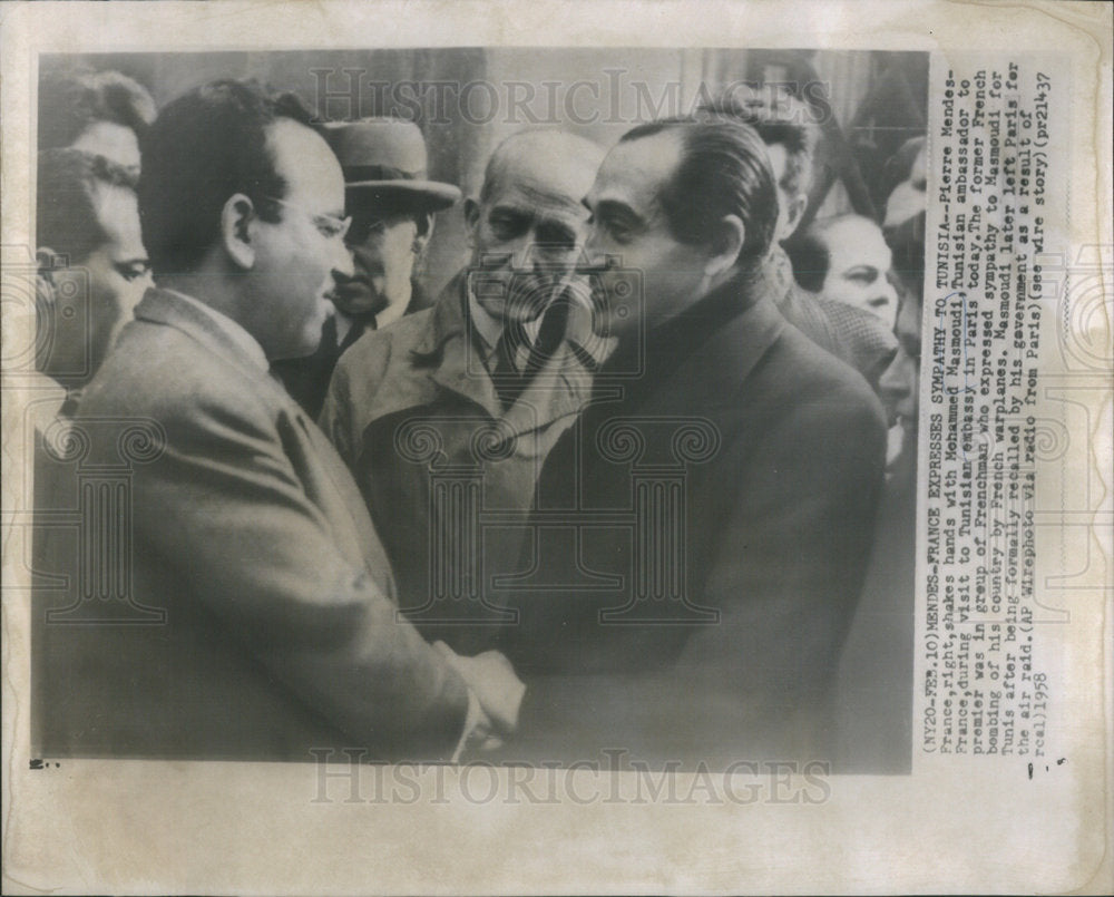 1958 Mohanned Masmoudi Tunisian Ambassador - Historic Images