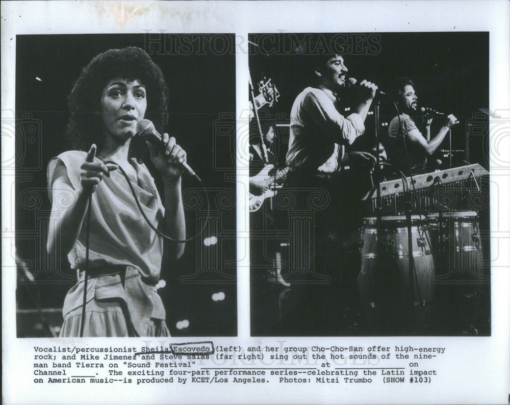 1983 Press Photo Sheila Escovedo Vocalist Percussionist - Historic Images