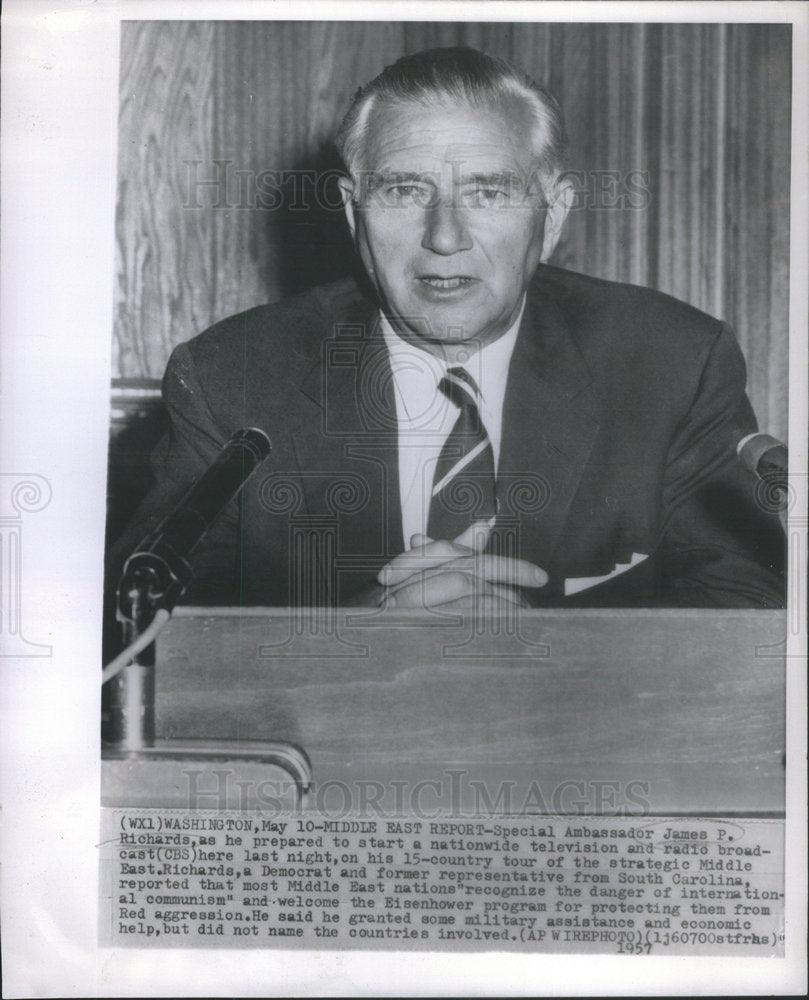 1957 Press Photo James P. Richards American Politician & Lawyer - Historic Images