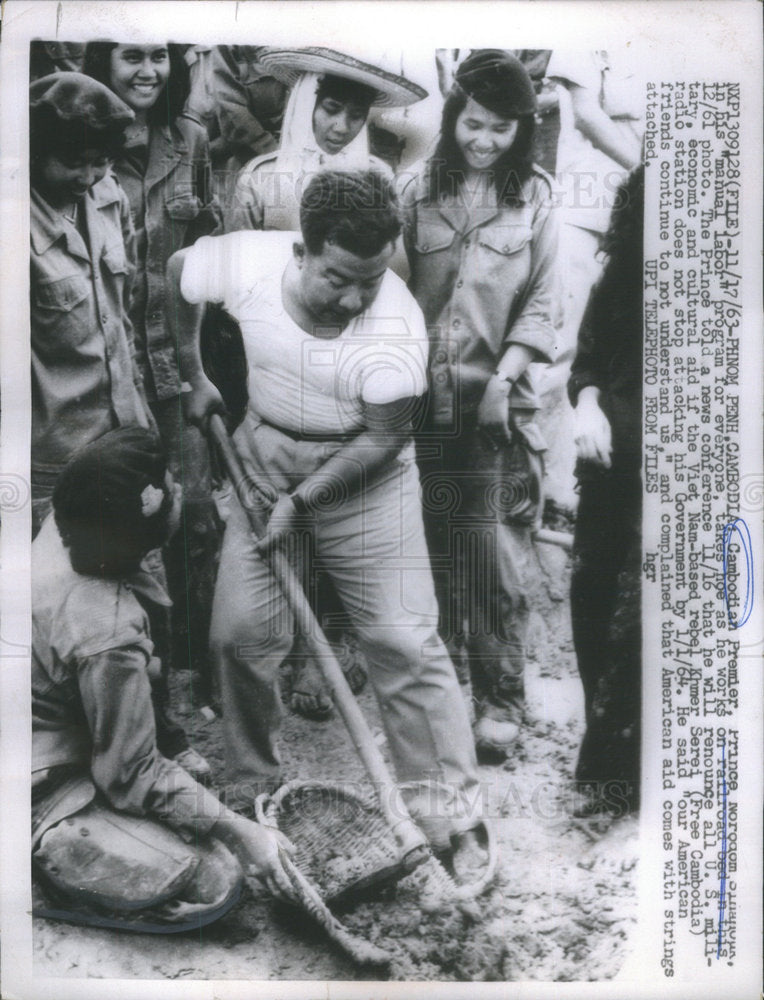 1963 Press Photo Cambodian Premier Prince Norodom Sihanouk - Historic Images