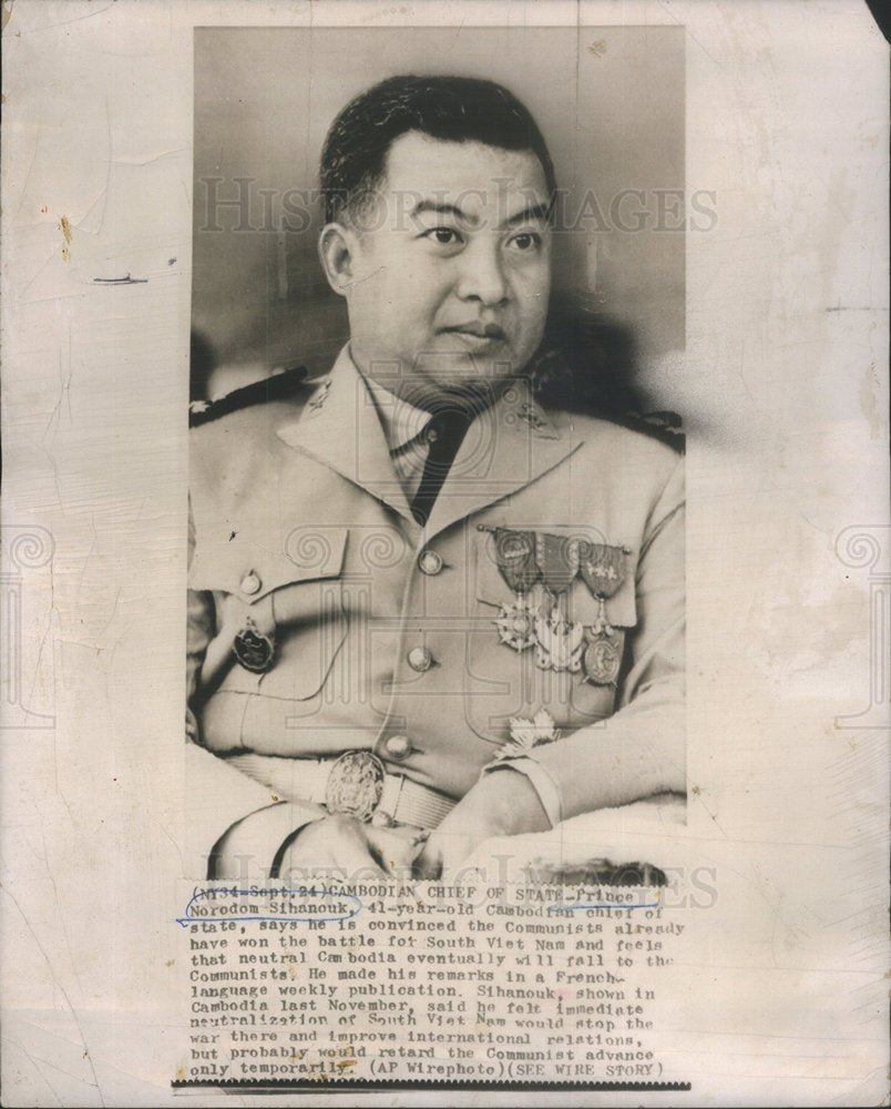 1967 Press Photo Norodom Sihanouk King Cambodia Voluntary Abdication Cambodia - Historic Images