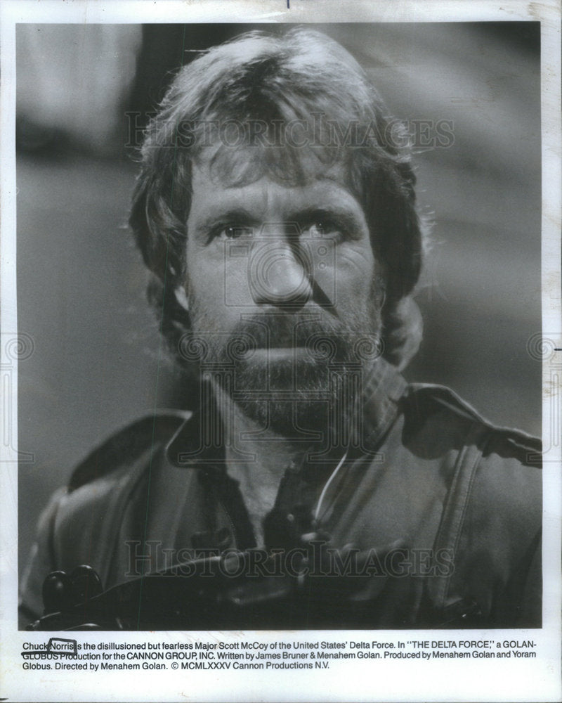 1986 Press Photo Chuck Norris American Martial Artist Film Actor USAF Officer - Historic Images