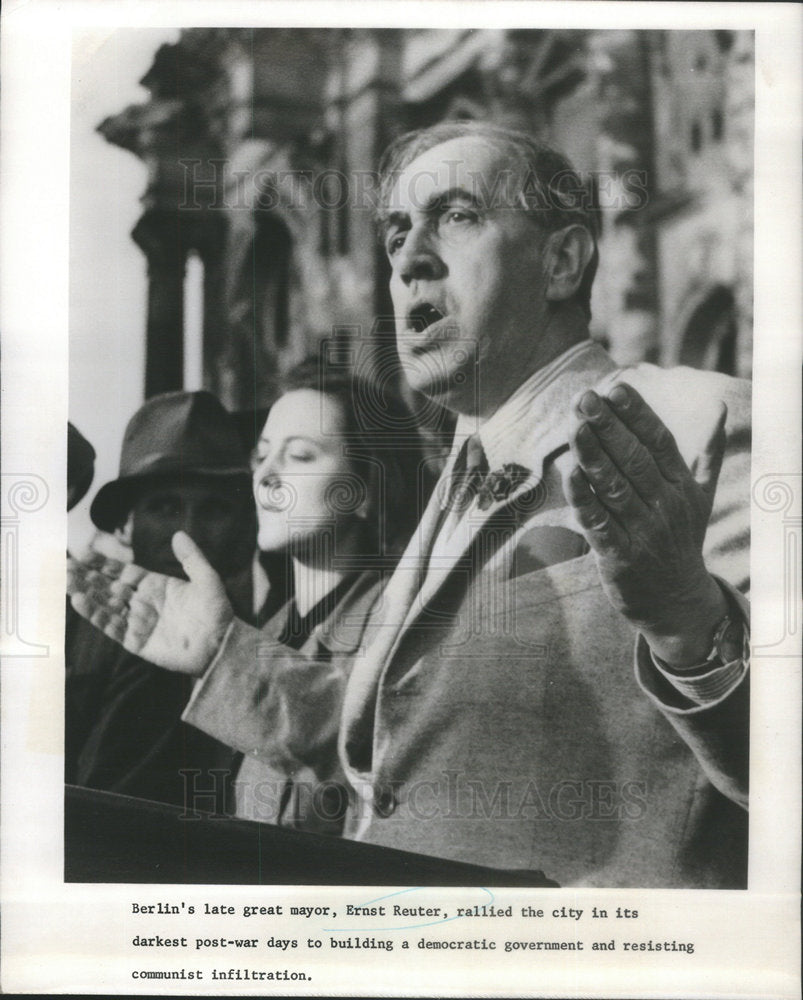 1960 Press Photo Ernst Reuter Germany West Berlin City Mayor - Historic Images