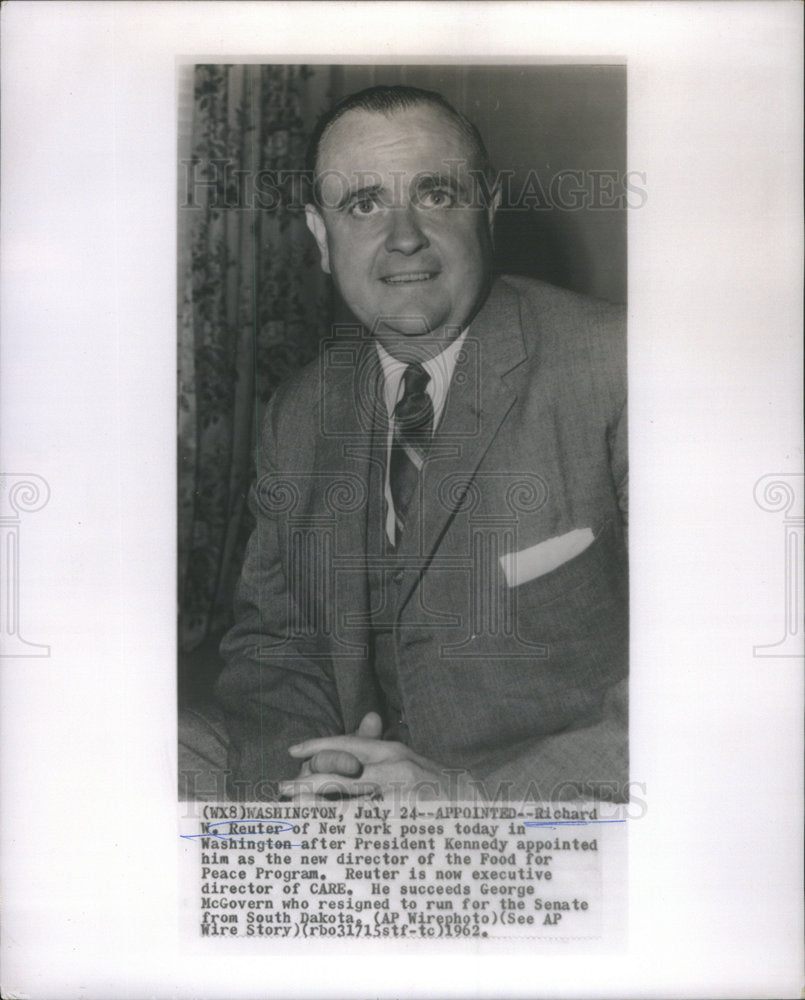 1962 Richard W. Reuter Director of Food and Peace Program - Historic Images