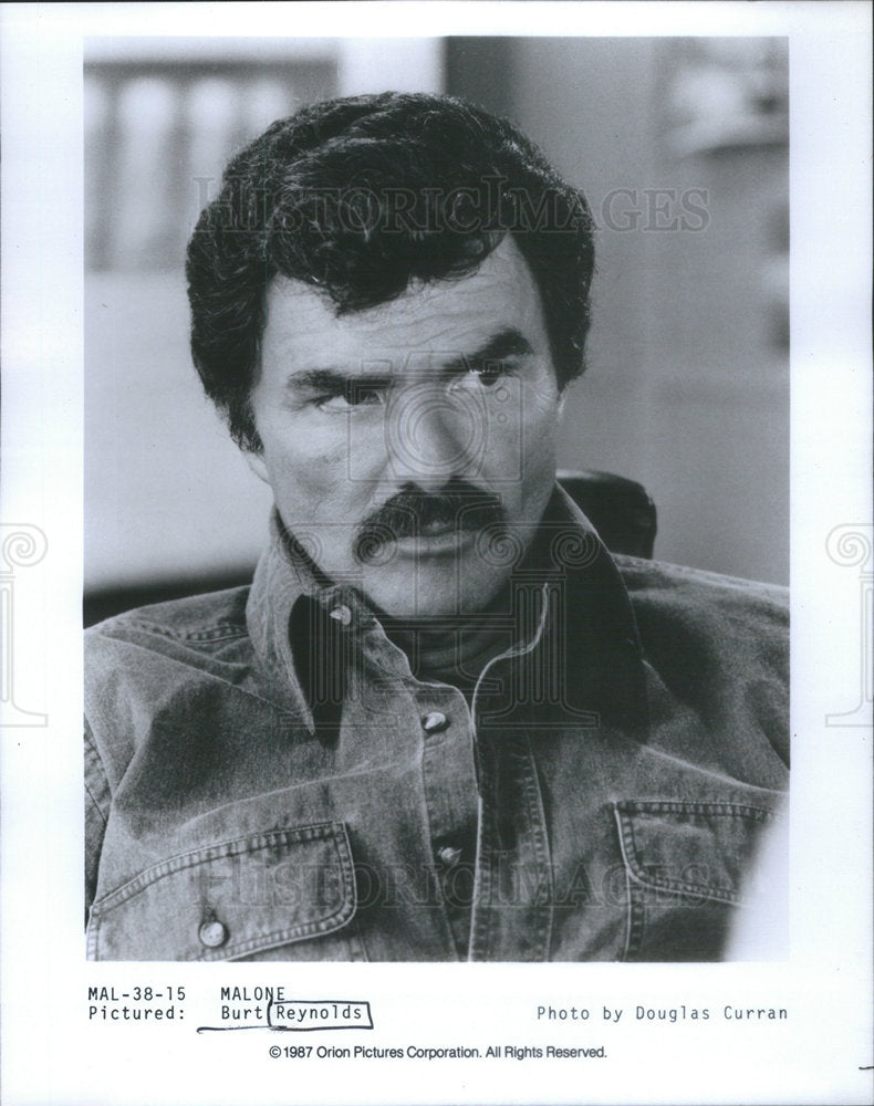 1987 Press Photo Actor Burt Reynolds - Historic Images