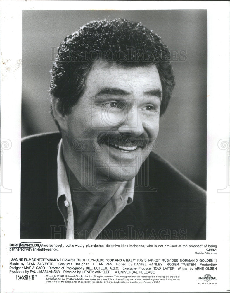 1993 Press Photo Actor Burt Reynolds Cop And A Half Nick McKenna - RSC83789 - Historic Images