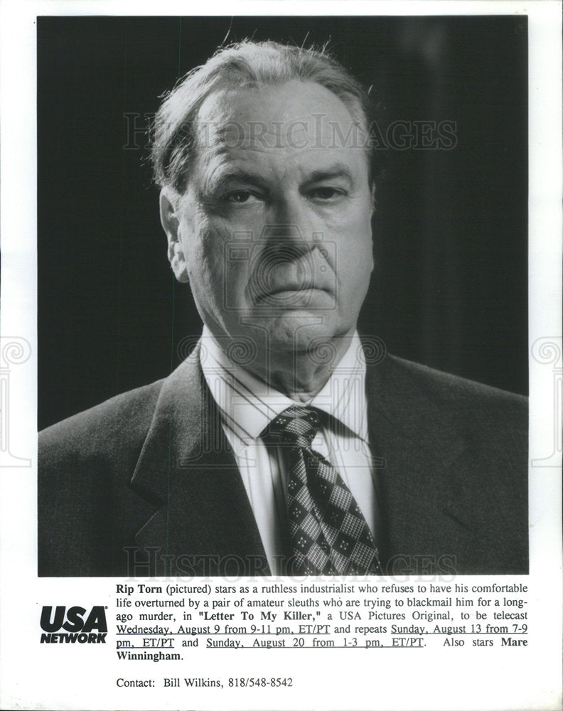 PRESS PHOTO RIP TORN AMERICAN ACTOR TV PROGRAM "LETTER TO MY KILLER" - Historic Images