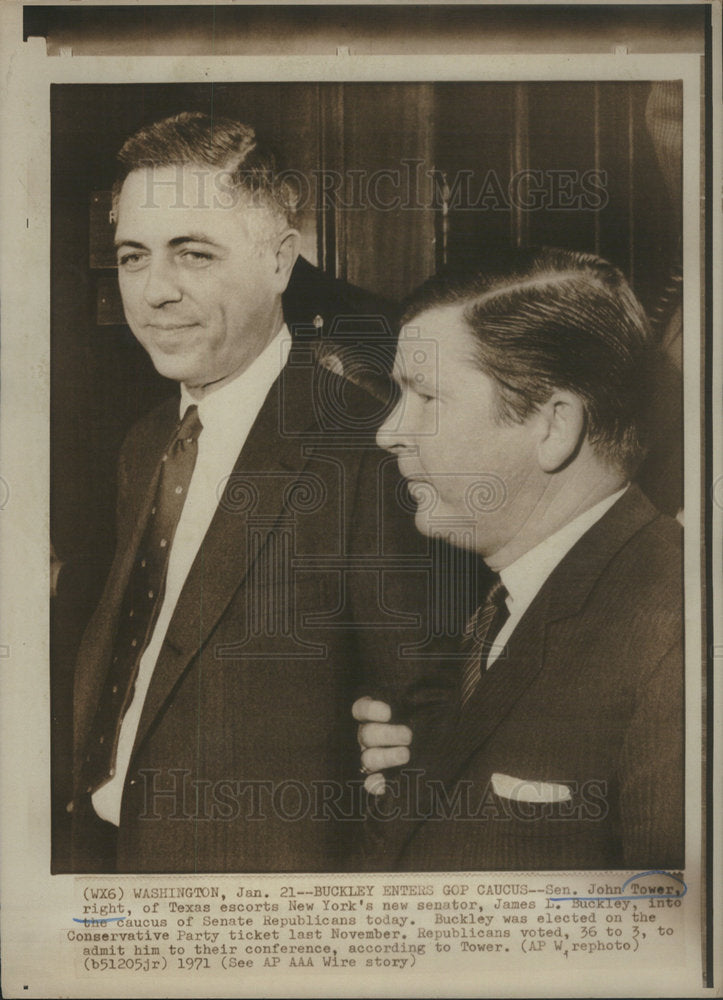 1971 Texas Senator John Tower New York Senator James Buckley - Historic Images