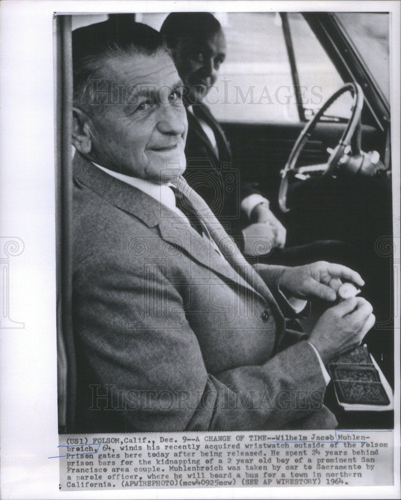 1964 Press Photo WILHELM JACOB MUHLEN- BROICH FOLSOM PRISON - Historic Images