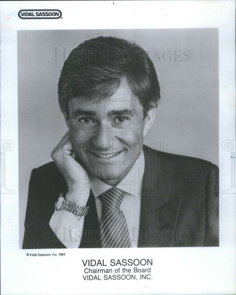 1984 Press Photo Vidal Sassoon, Chairman of the Board, Vidal Sassoon Inc. - Historic Images