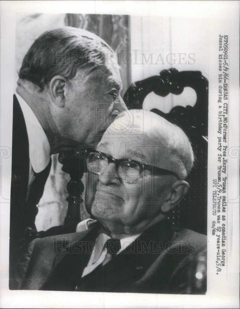 1966 Pres Harry Truman With Comedian George Jessel - Historic Images