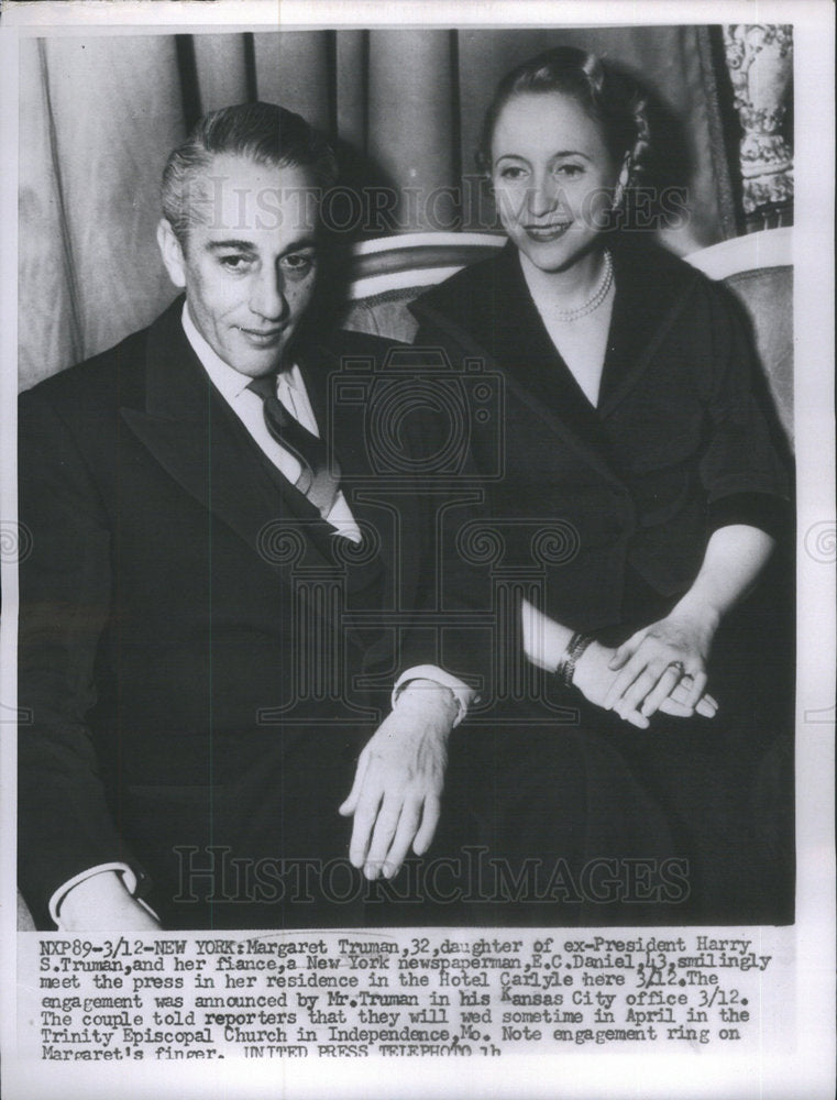 1989 Press Photo Margaret Truman and Her Fiance EC Daniels - Historic Images