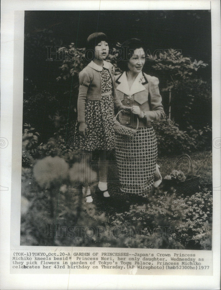 1977 Press Photo PRINCESS NORI JAPAN MOTHER PRINCESS MICHIKO - Historic Images