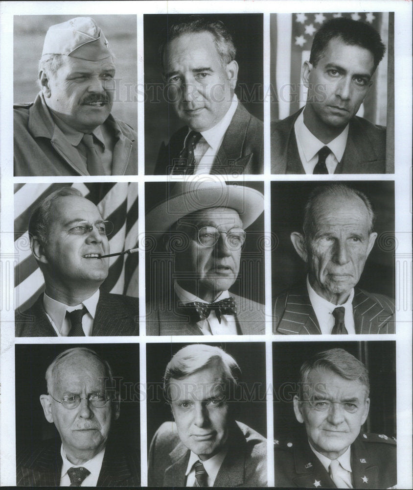 1989 Press Photo The Prestigious Cast in AT&T Presents "Day One" on CBS-TV - Historic Images