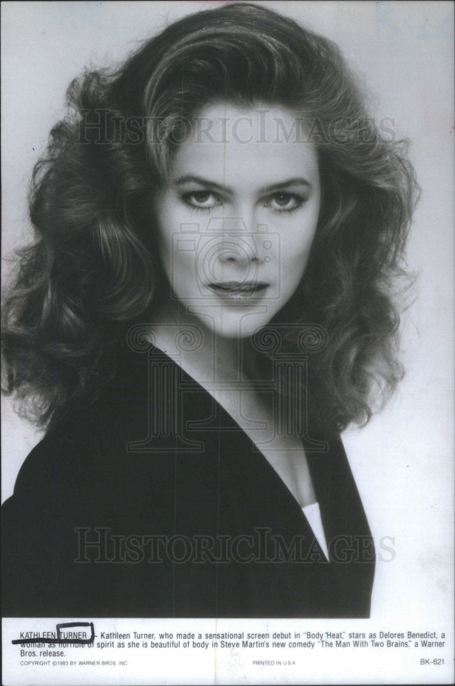 1983 Press Photo Actress Kathleen Turner Man With Two Brains Movie - Historic Images