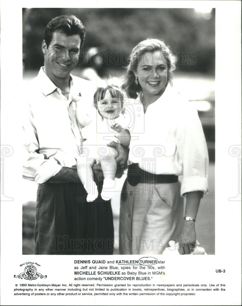 1990 Press Photo Dennis Quaid Kathleen Turner Undercover Blues - RSC84963 - Historic Images