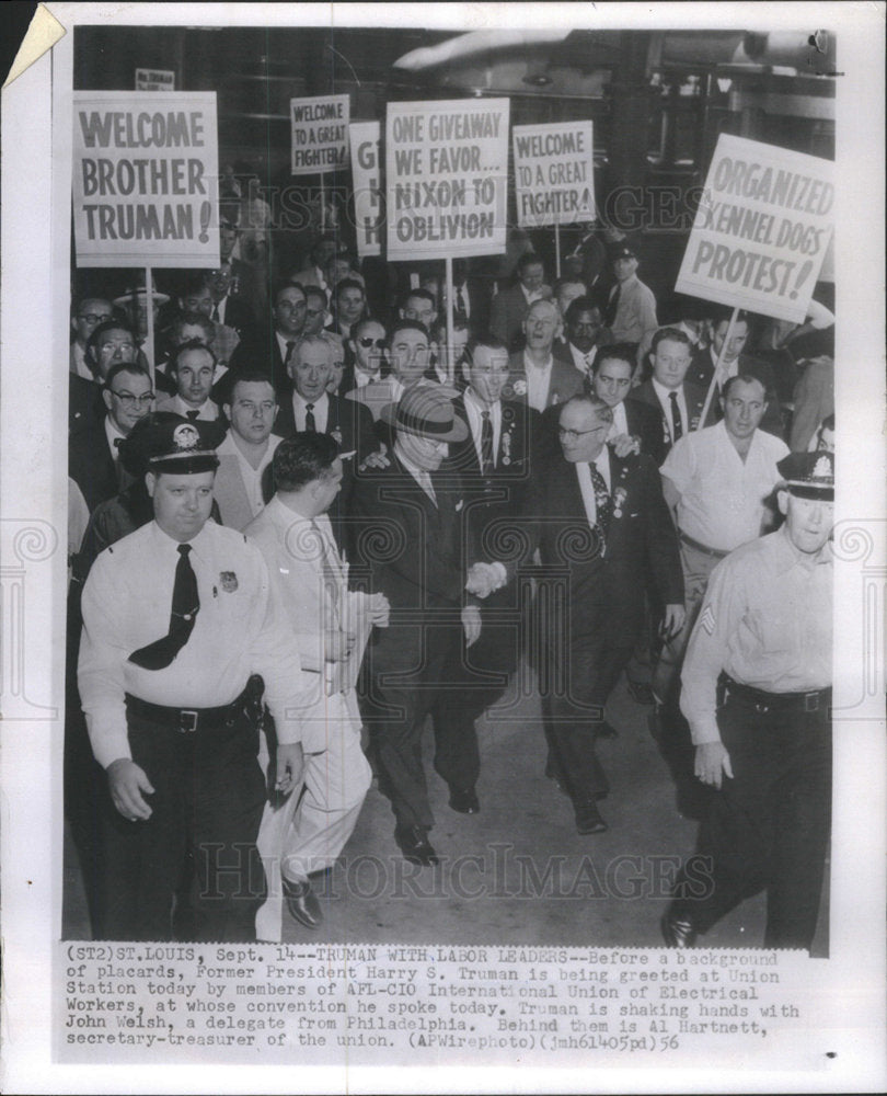 1956 Press Photo Harry Truman President United States - Historic Images