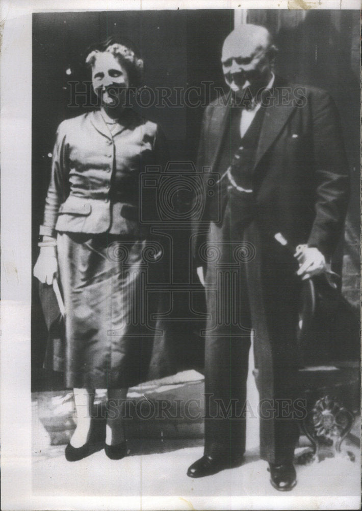 1952 Press Photo MISS TRUMAN DAUGHTER PRESIDENT TRUMAN WINSTON CHURCHILL - Historic Images