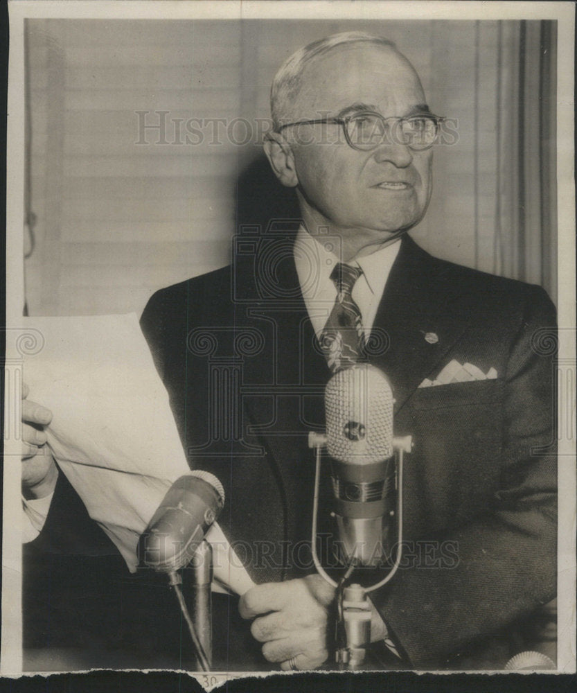 1950 Press Photo President Harry Truman repeats Korean Statement - Historic Images