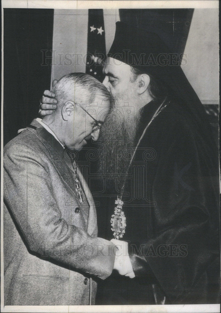 1947 Press Photo President Truman with Archbishop H.G.Athenagoras of New York - Historic Images