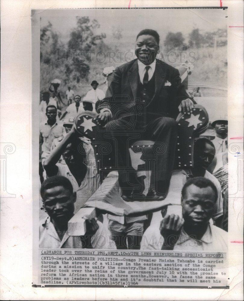 1964 Press Photo Congo President Moishe Tshombe - RSC85303 - Historic Images