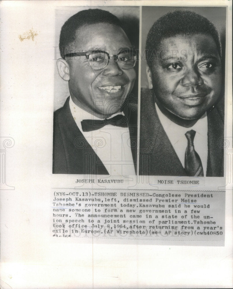 1965 Tshombe Dismissed - Historic Images