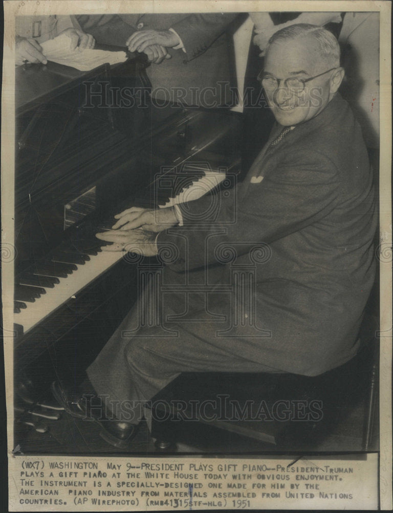 1951 Harry Truman Piano White House - Historic Images