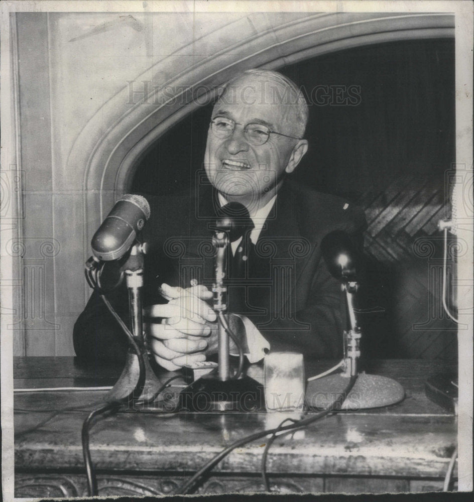 1955 Press Photo President Harry S Truman Salk Vaccine Criticism - Historic Images