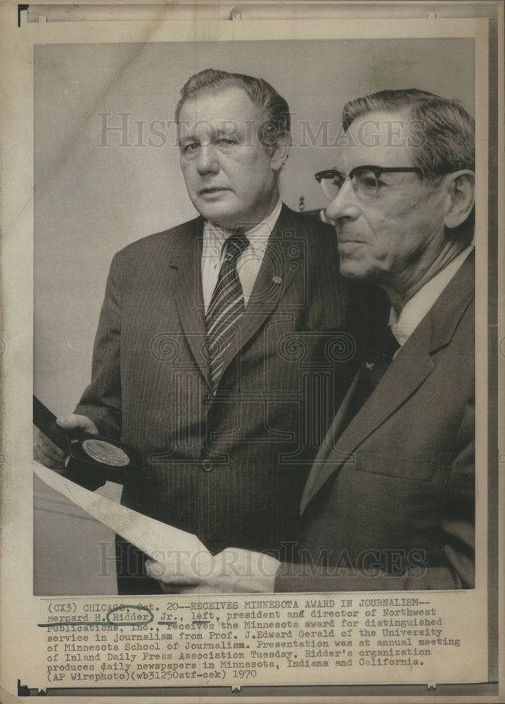 1970 Press Photo BERNARD H. RIDDER, JR. PRESIDENT NORTHWEST PUBLICATION INC - Historic Images