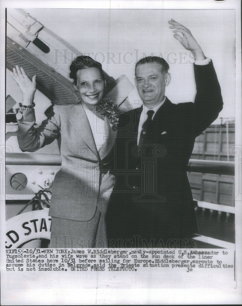 1931 Press Photo JAMES W. RIDDLEBERGER U.S. AMBASSADOR YUGOSLAVIA WIFE - Historic Images