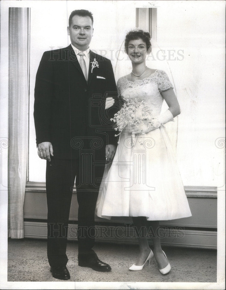 1960 Jean Krueger And Albert De Reign Neal At Their Wedding Receptn - Historic Images