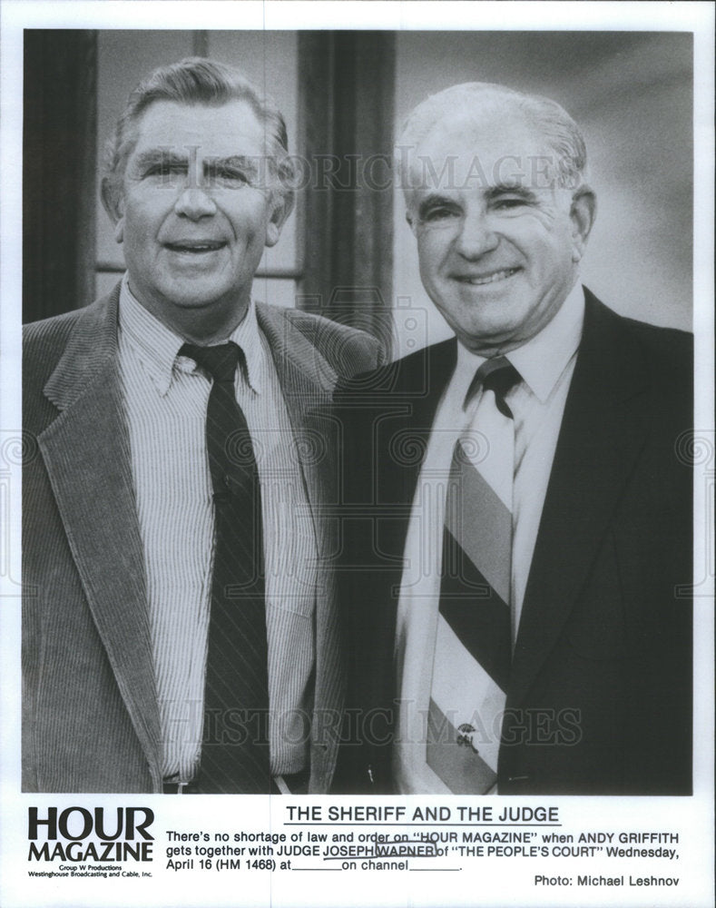 Press Photo Andy Griffith Joseph Warner The People's Court Actors - Historic Images
