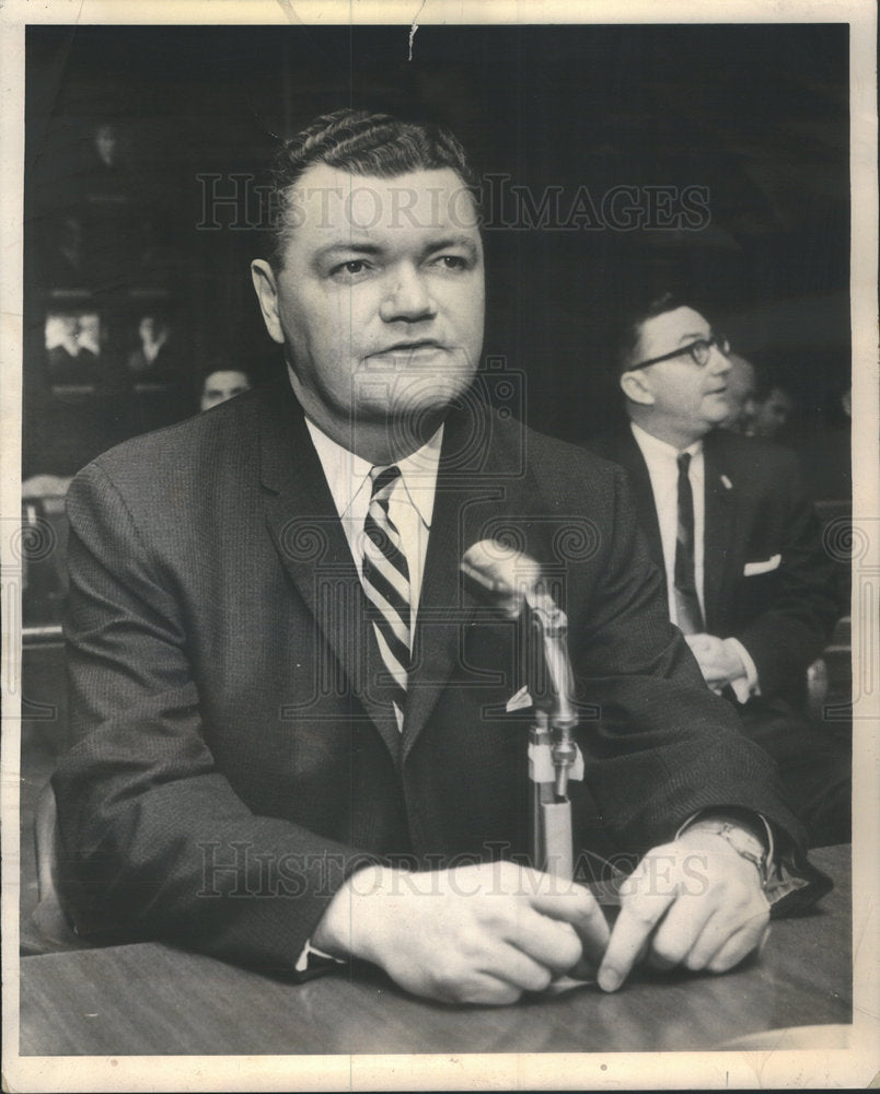 1964 Daniel P. Ward, States Atty testifing - Historic Images