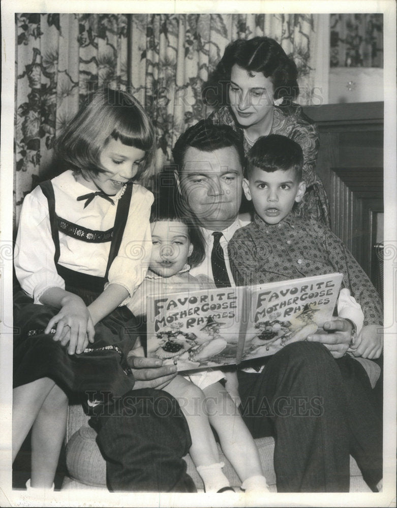 1960 LaGrange Park Family Ward Reading Childrens Book Together - Historic Images