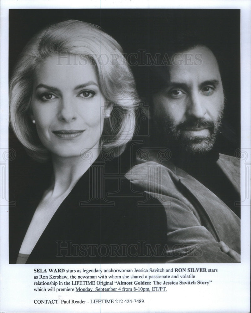 1995 Press Photo Sela Ward As Jessica Savitch And Ron Silver In Almost Golden - Historic Images