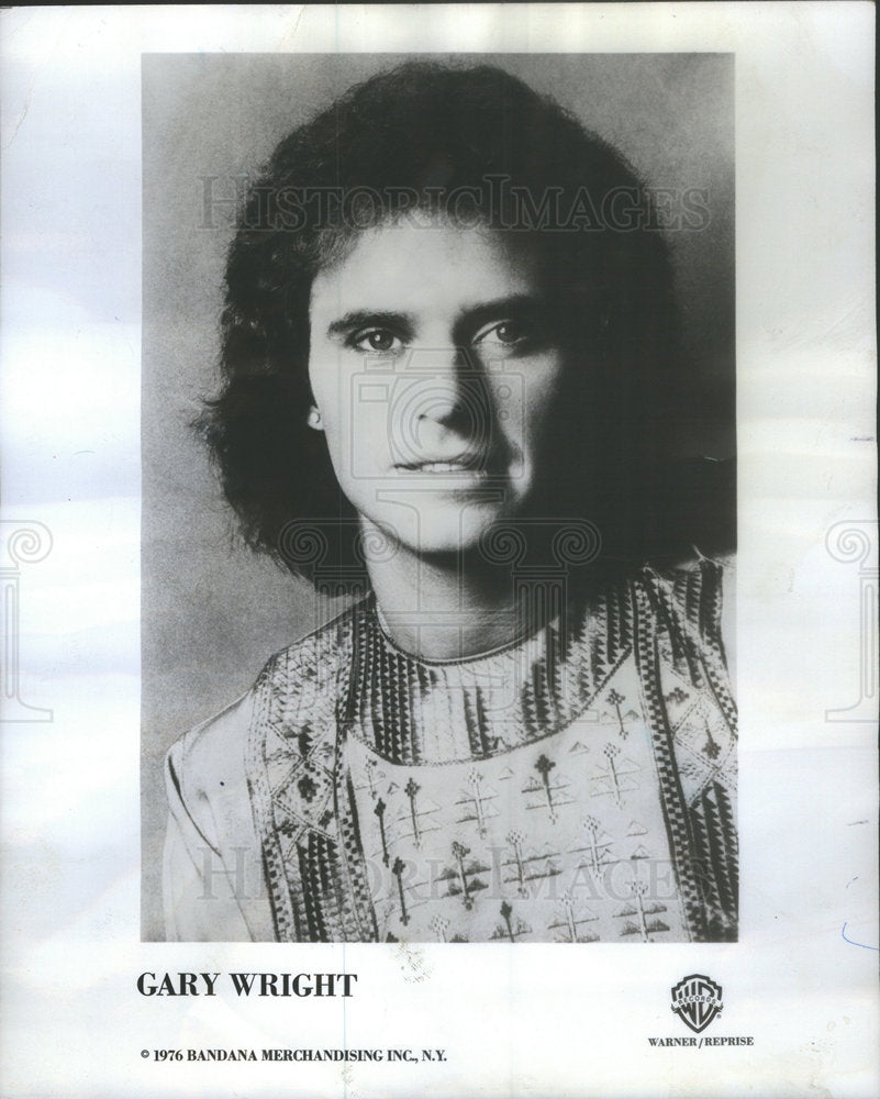 1977 Press Photo Rock Star Gary Wright Promotional Portrait - Historic Images