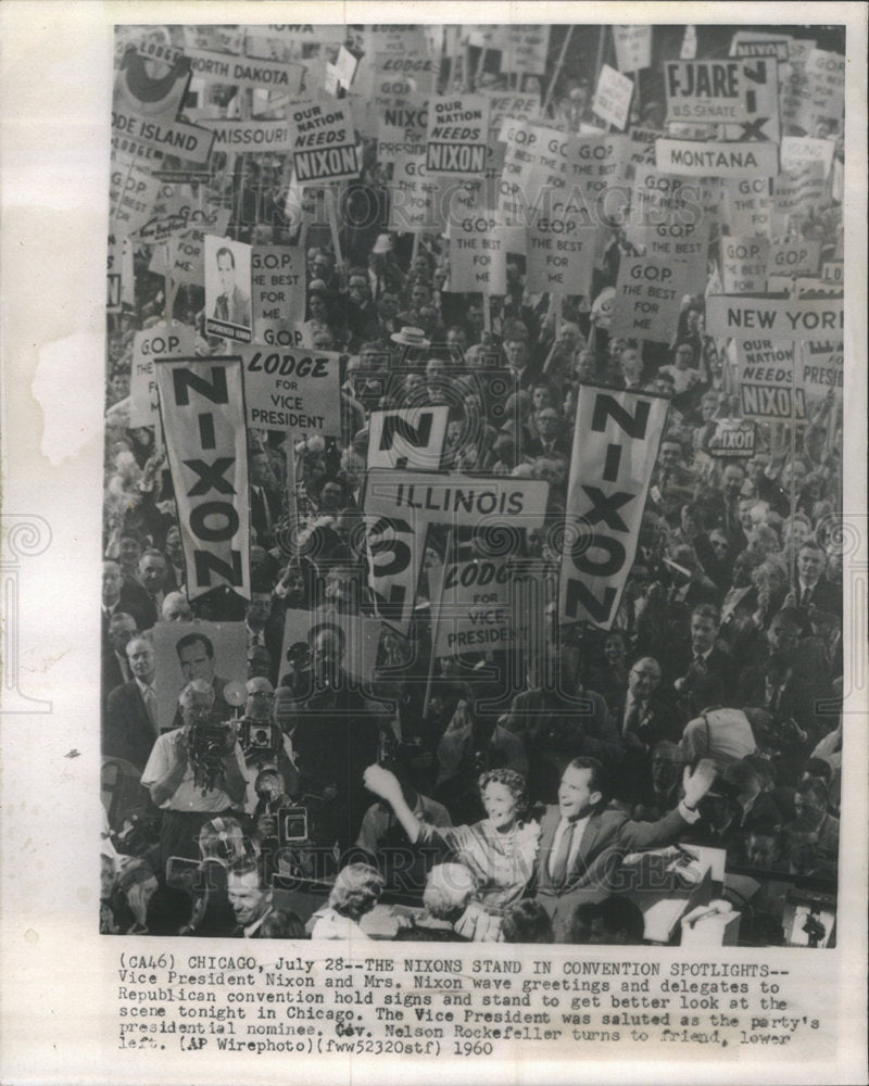 1960 President First Lady Richard Nixon Political Rally - Historic Images