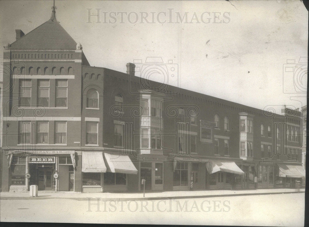 Press Photo Broadway Hotel And Bar Building Architecture - Historic Images