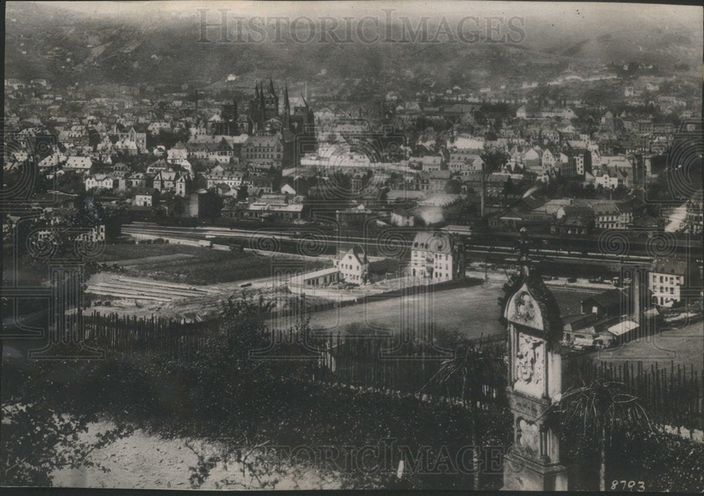 1918 Press Photo German City Treves Aerial View American Soldiers Policed - Historic Images