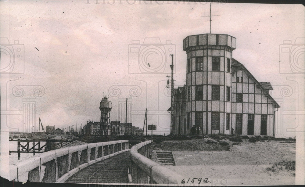 1917 Press Photo Zeebrugge Belgian Town Converted To Submarine Base By Germany - Historic Images