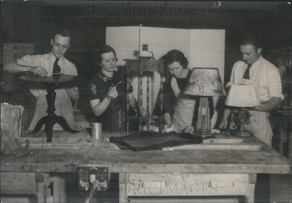 1936 Woodworking Course Vocational High School Students-Historic Images