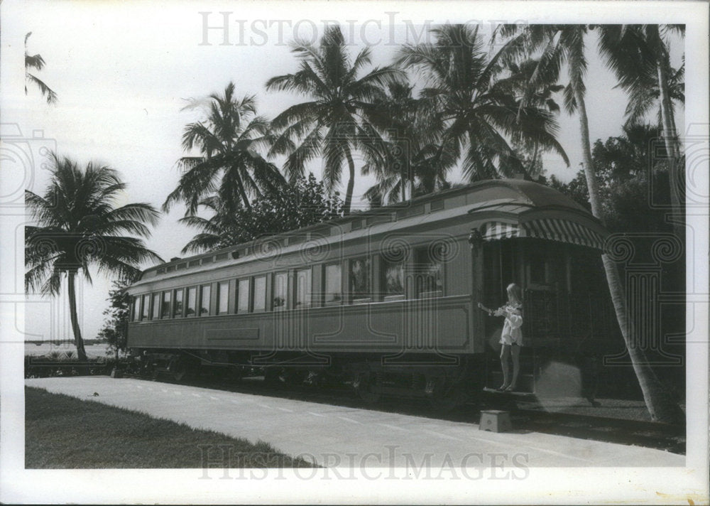 1975 Press Photo Henery Flaglers&#39; Private rail car on display - Historic Images