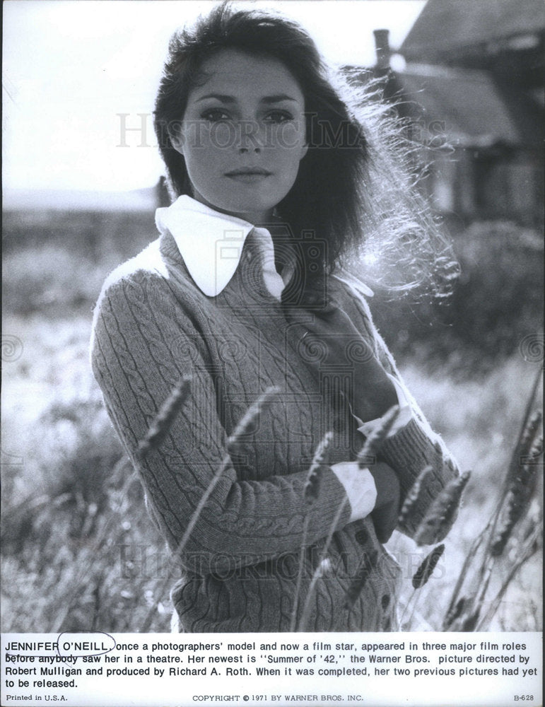 1971 Press Photo Actress And Model Jennifer O'Neill Stars In "Summer Of '42" - Historic Images